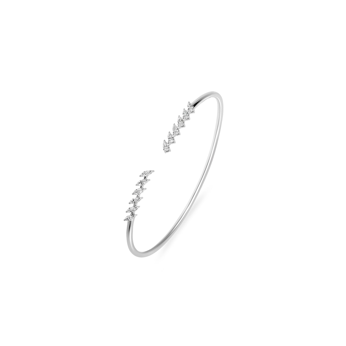AURA PEAR DIAMOND WHITE GOLD BANGLE
