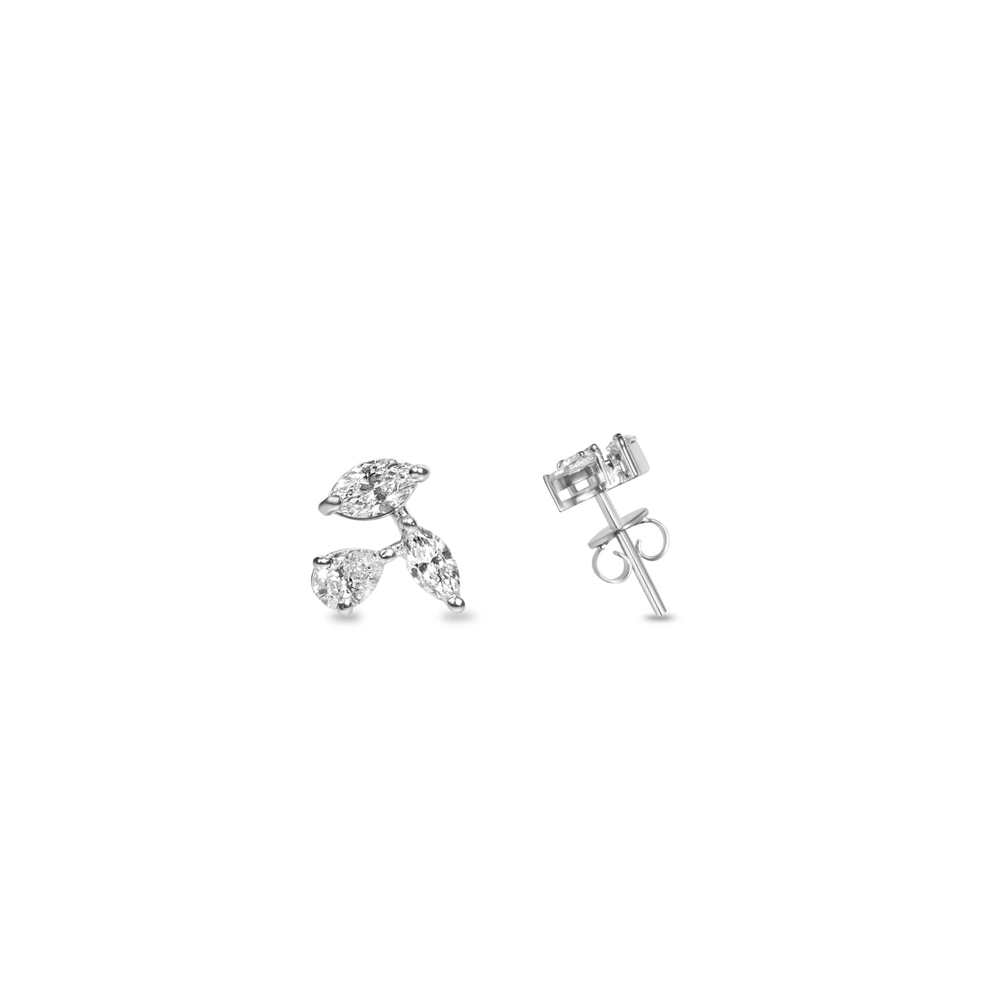 AURA TRI-DIAMOND WHITE GOLD EARRINGS