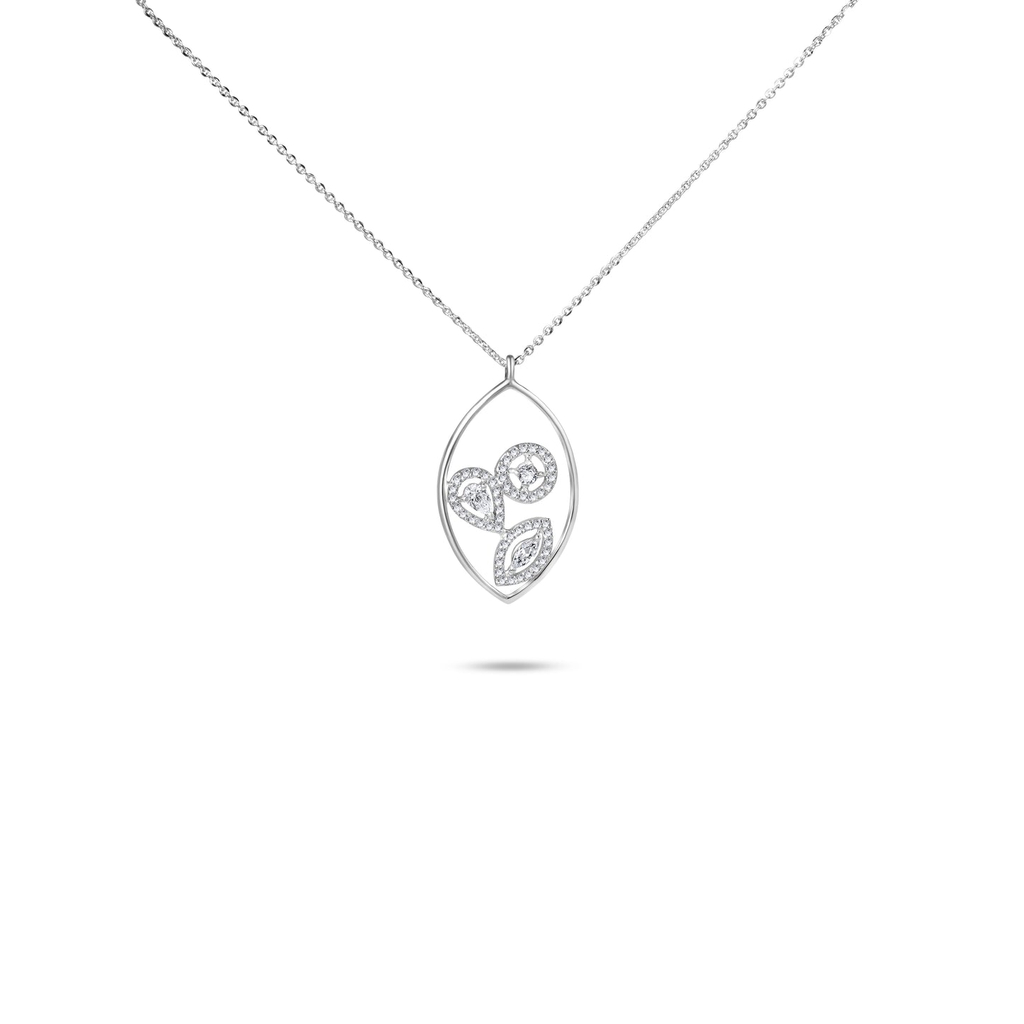 FANCY DIAMOND WHITE GOLD PENDANT CHAIN