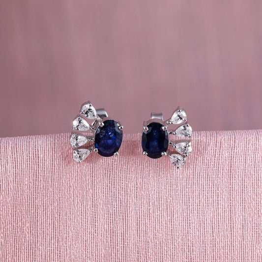 ELEGANT SAPPHIRE DIAMOND EARRINGS