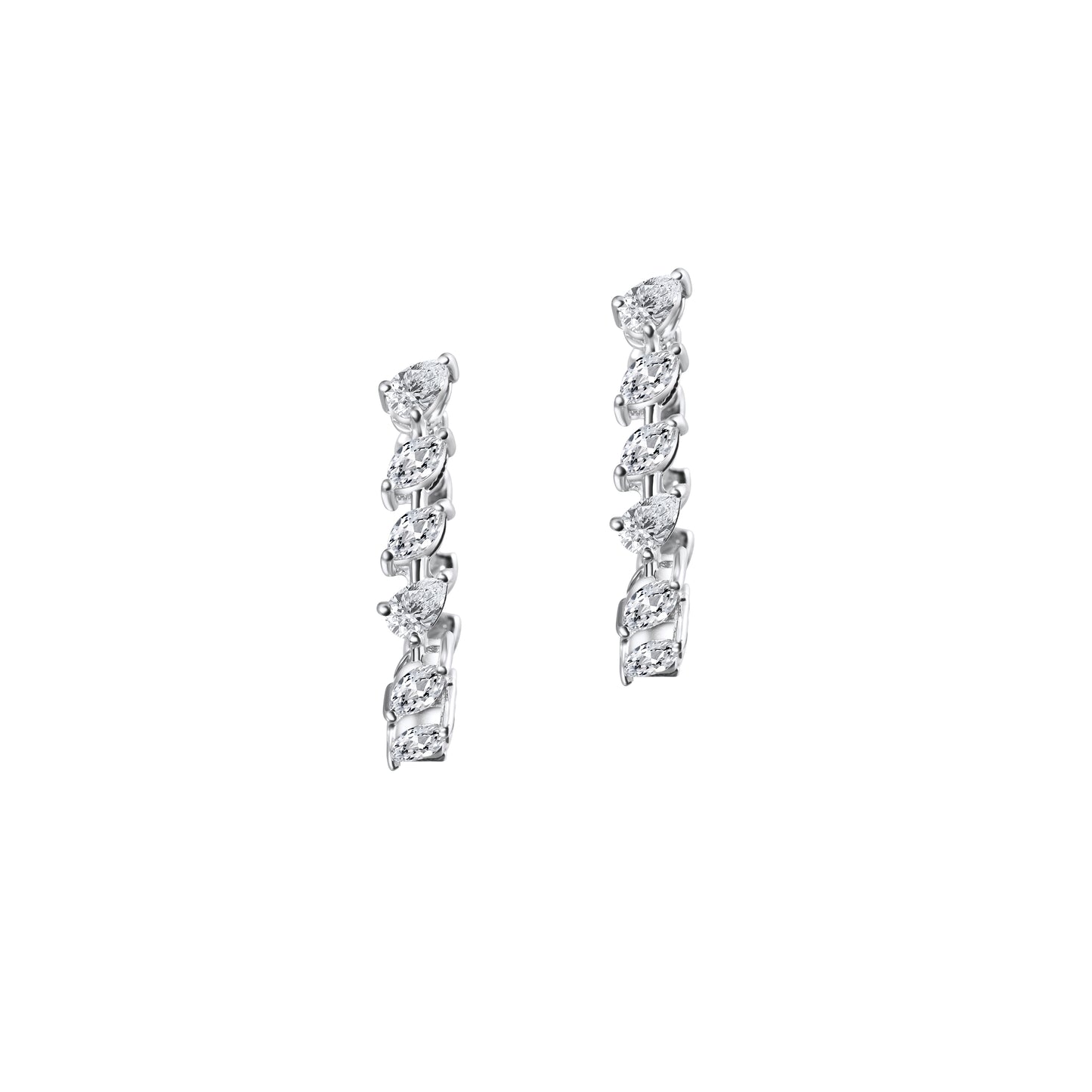 LUMINOUS PETAL WHITE GOLD DIAMOND HOOPS