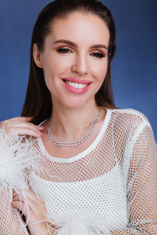 AVELINE MARQUISE WHITE NECKLACE