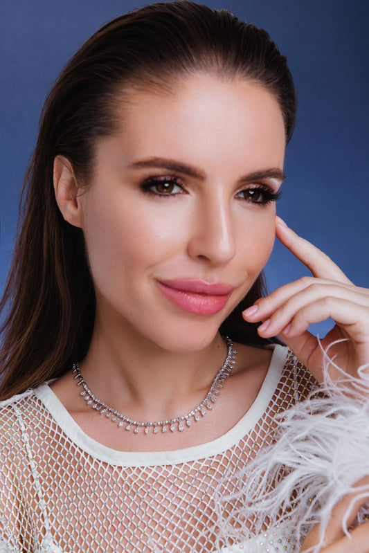 AVELINE MARQUISE WHITE NECKLACE