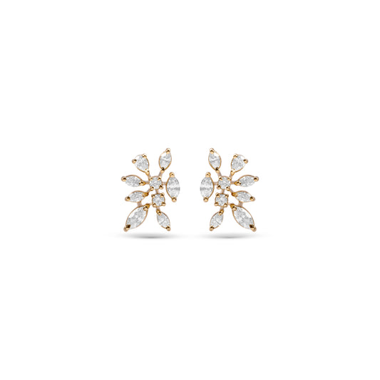 TWINKLING BUNCH YELLOW GOLD EARRINGS