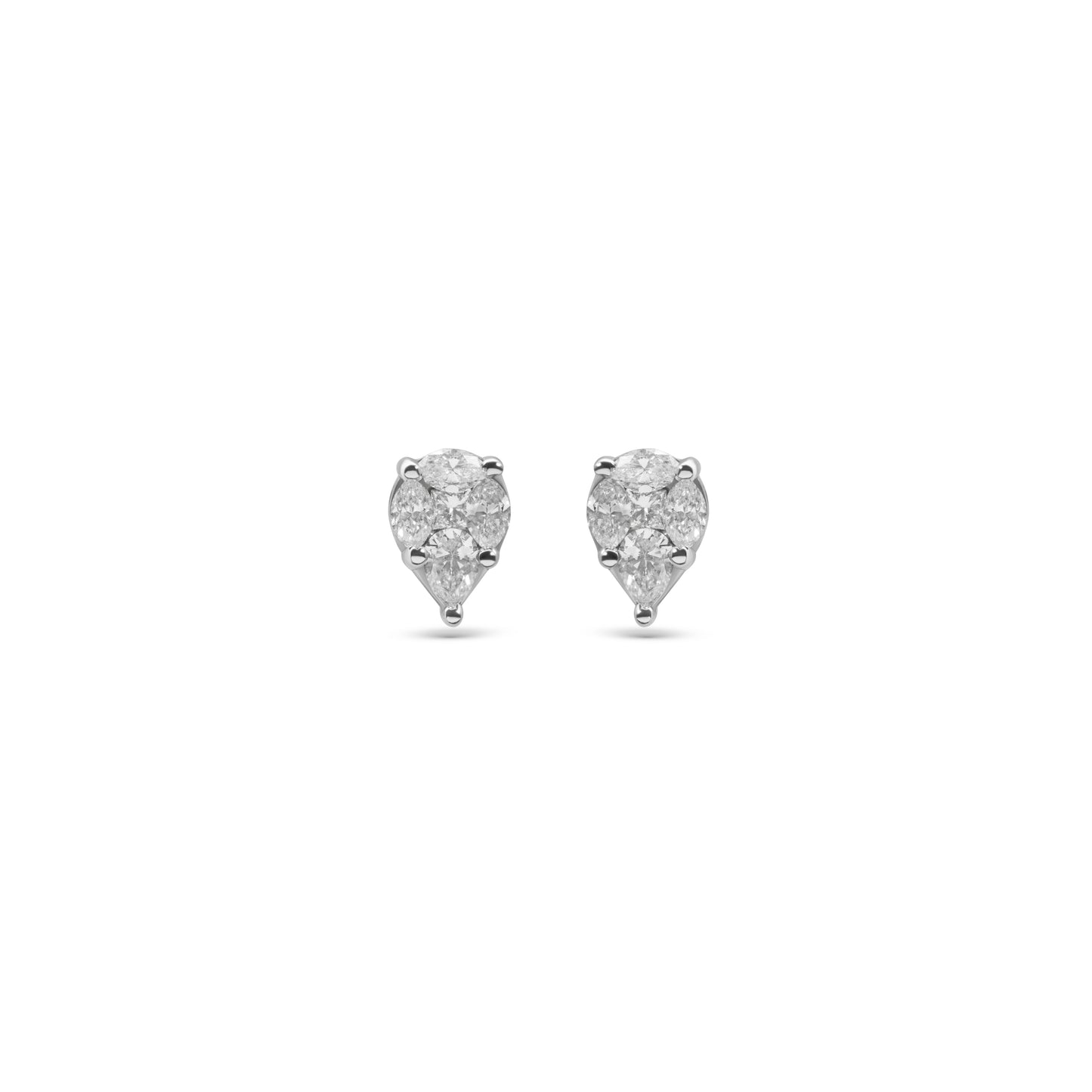TWINKLING TEARDROP DIAMOND STUDDED YELLOW GOLD EARRINGS