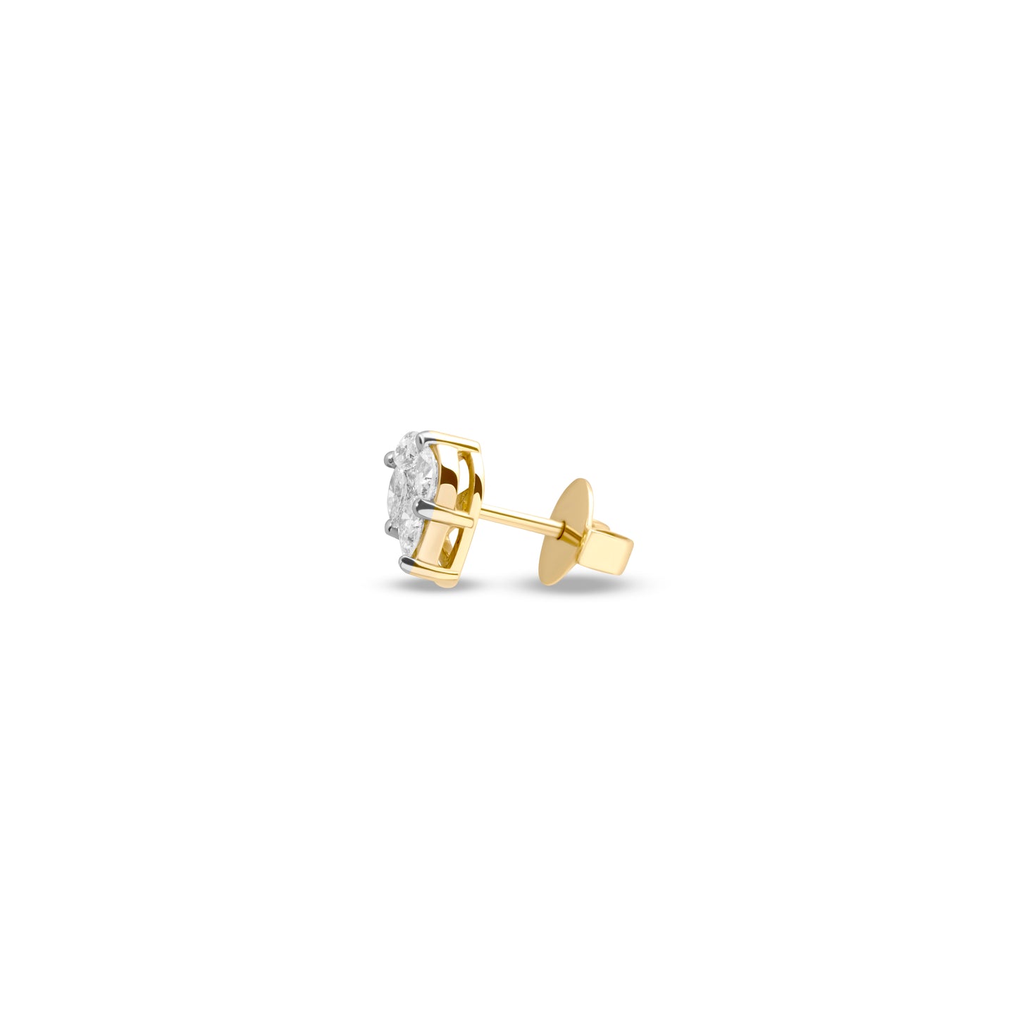 TWINKLING TEARDROP DIAMOND STUDDED YELLOW GOLD EARRINGS