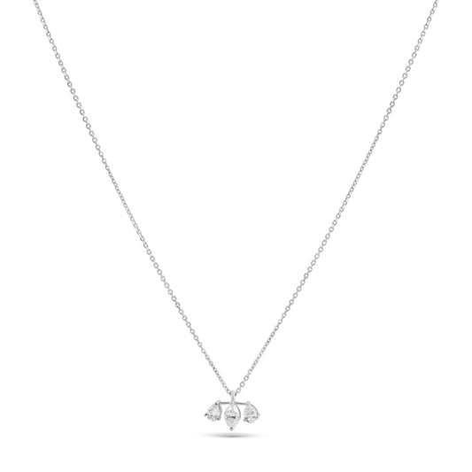 SHIMMERING TRIO WHITE GOLD NECKLACE
