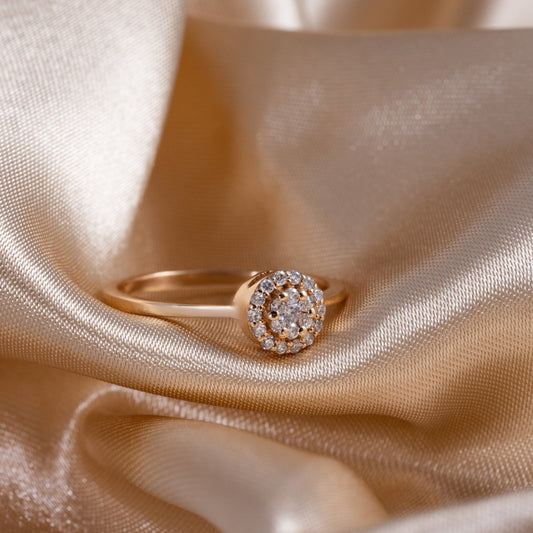 ETERNAL ROUND DIAMOND YELLOW GOLD RING