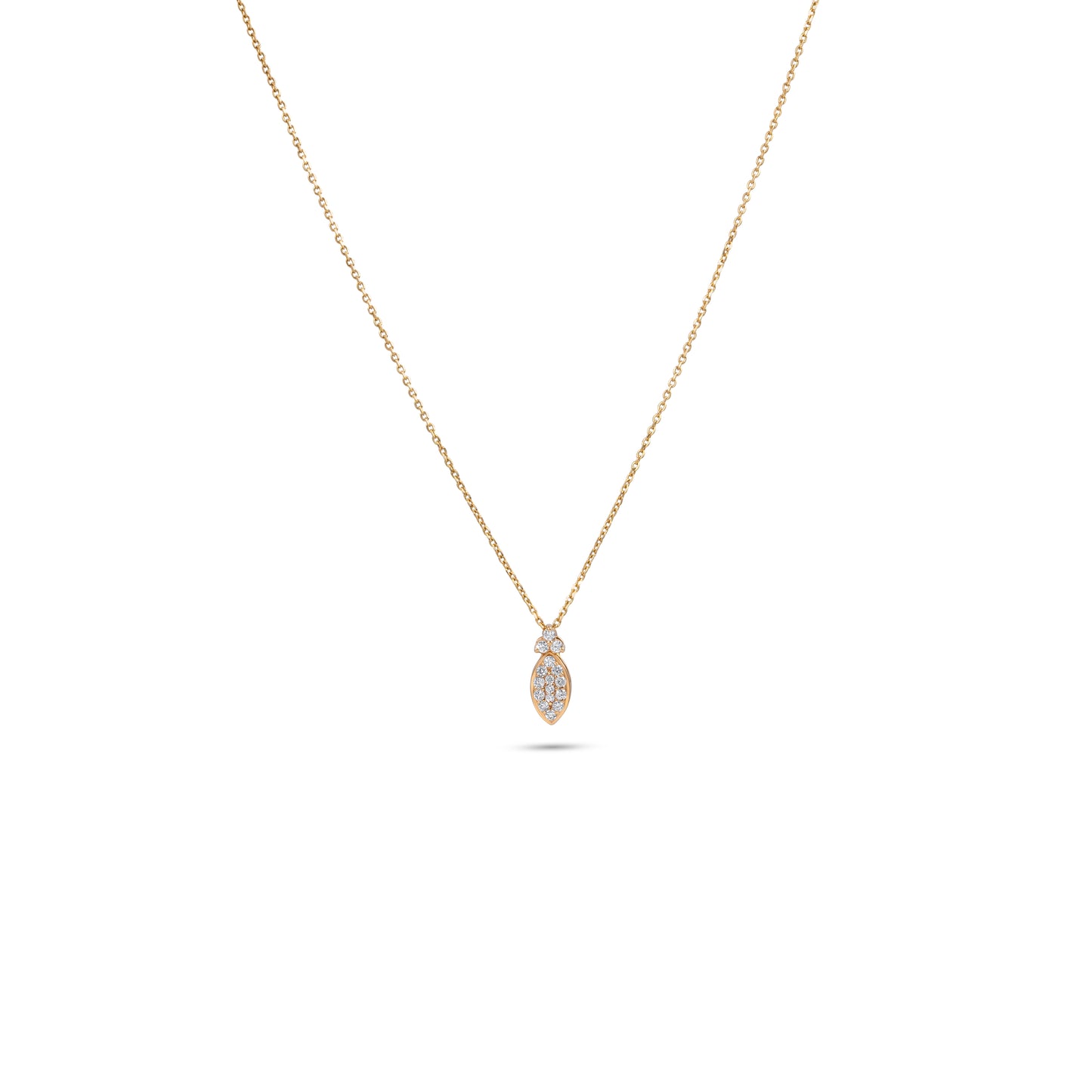 ELEGANT ROUND DIAMOND YELLOW GOLD PENDANT