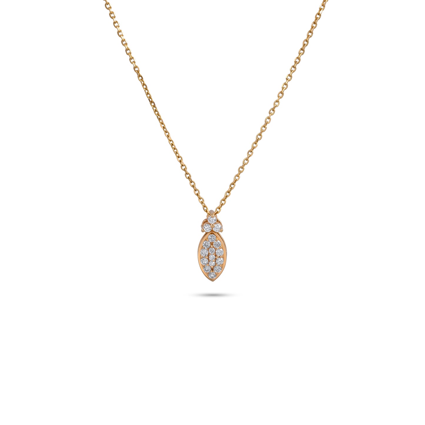 ELEGANT ROUND DIAMOND YELLOW GOLD PENDANT