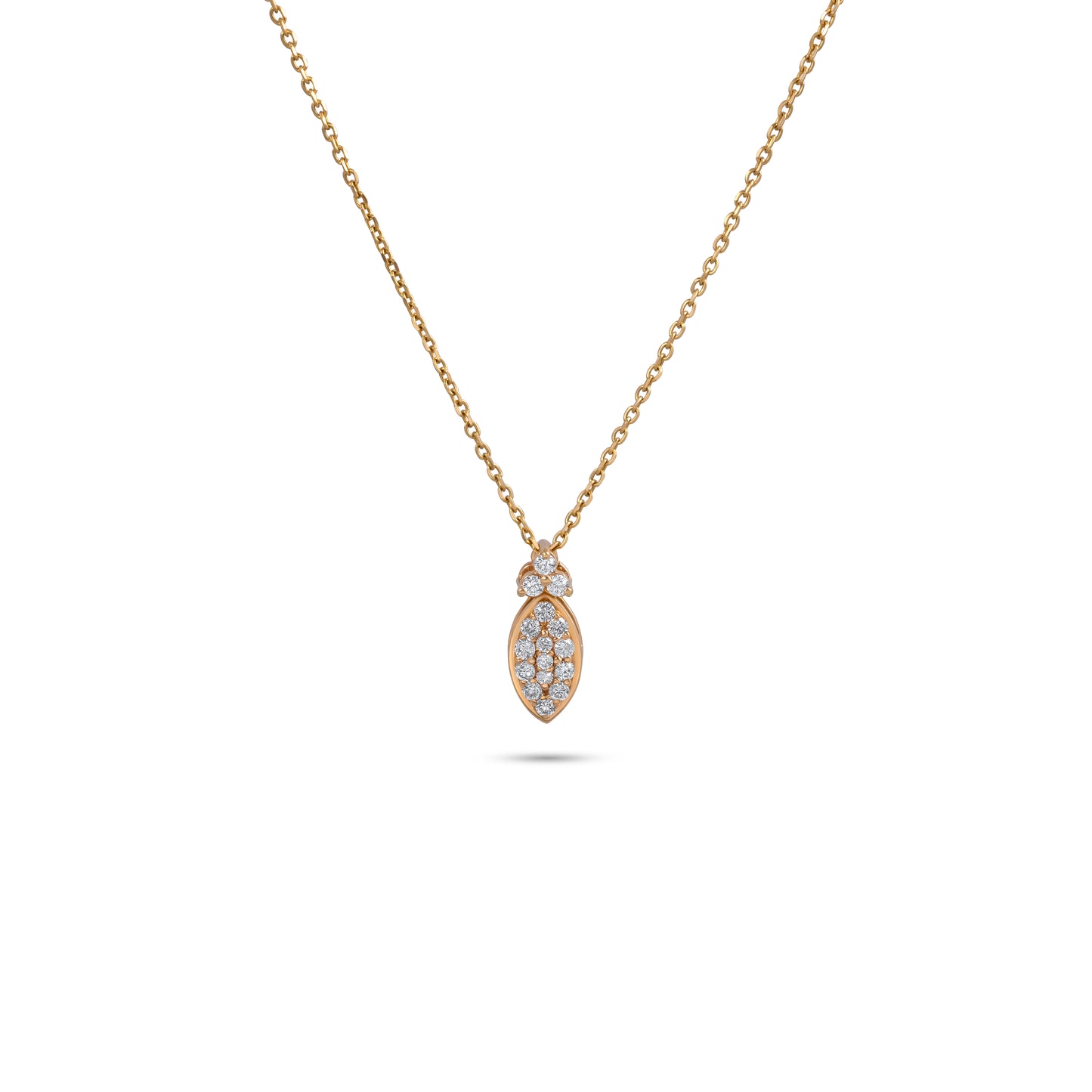 ELEGANT ROUND DIAMOND YELLOW GOLD PENDANT