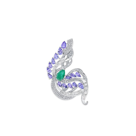 VELOURA FANCY WHITE GOLD BROACH