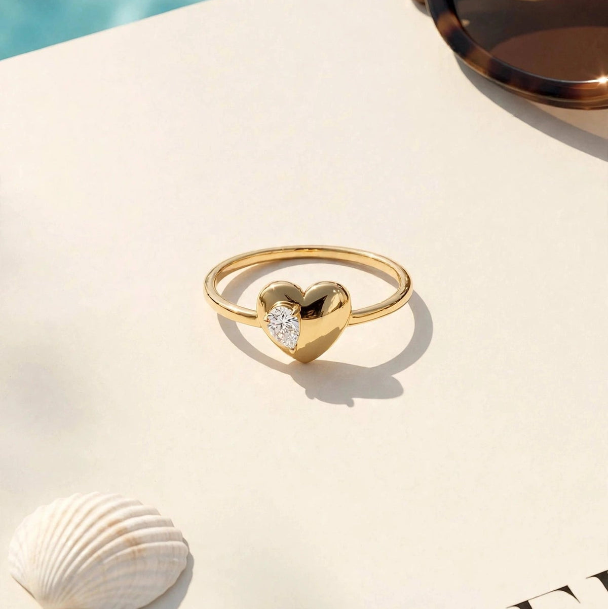 HEART PEAR RING