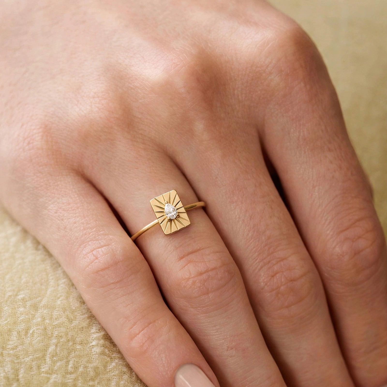 SQUARE PEAR RING