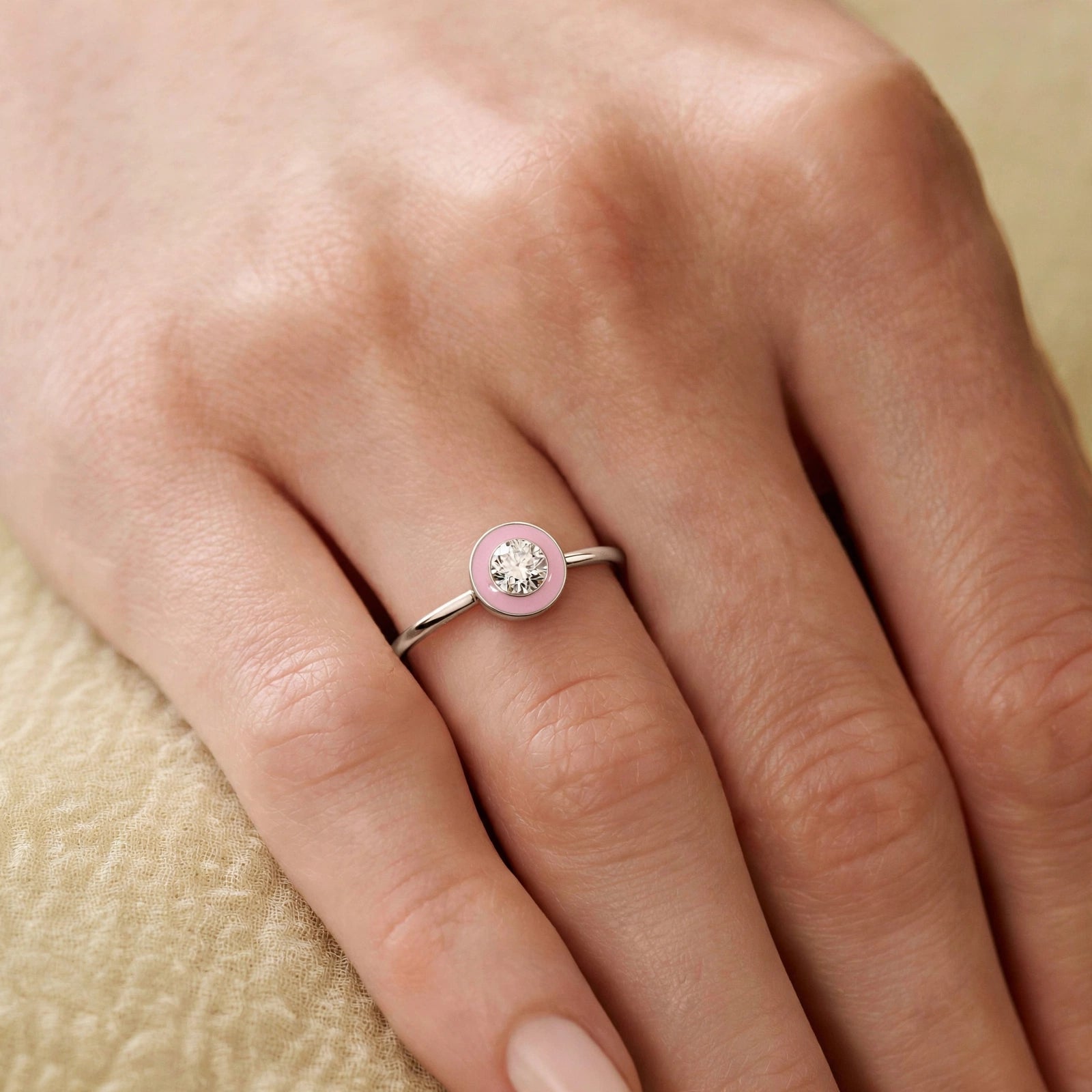 ROUND PINK RING