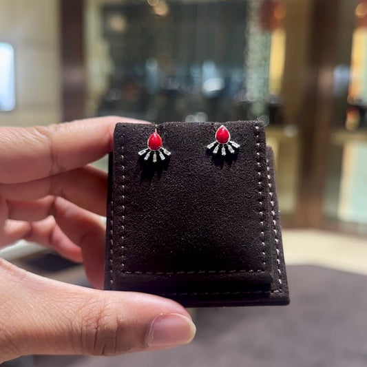 CORAL ELEGANCE SPARKLING EARRRING