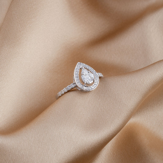 PEAR ILLUSION MICRO DIAMOND RING
