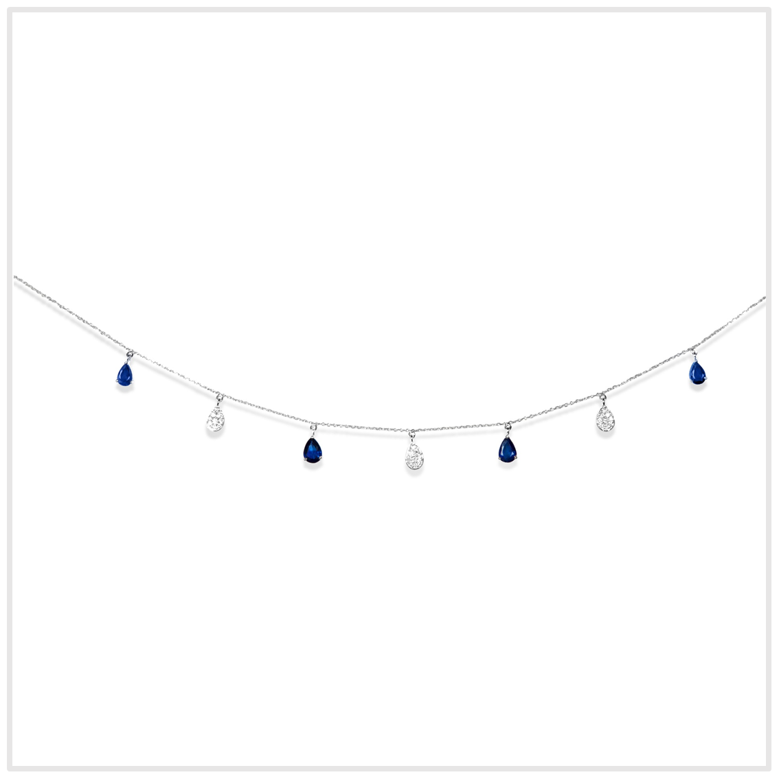 DIAMOND PAVE SAPPHIRE PEAR CHOKER