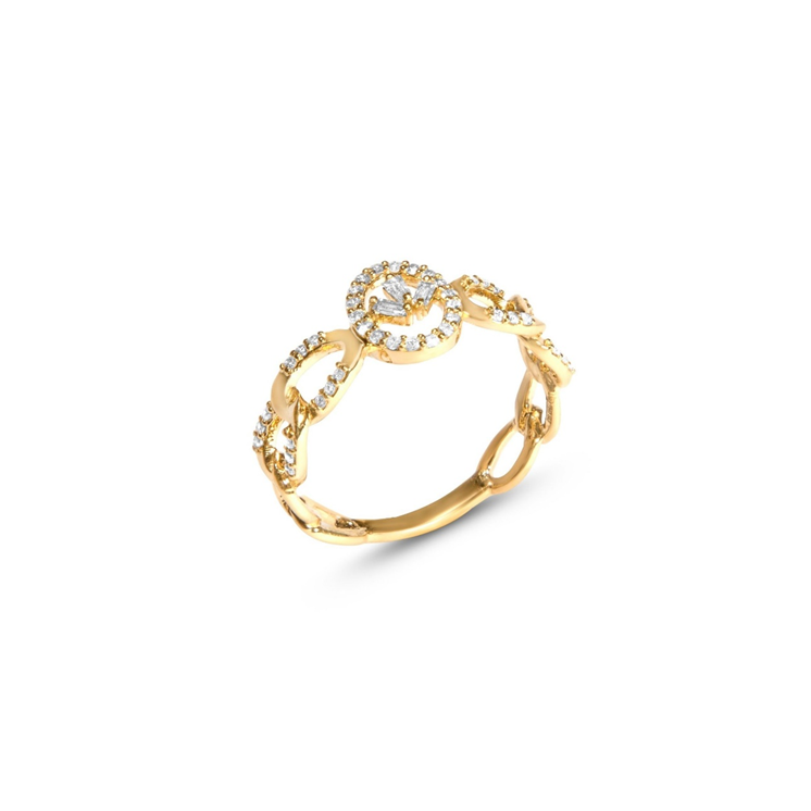 BAGUETTE DIAMOND OVAL YELLOW SEQUENCE RING