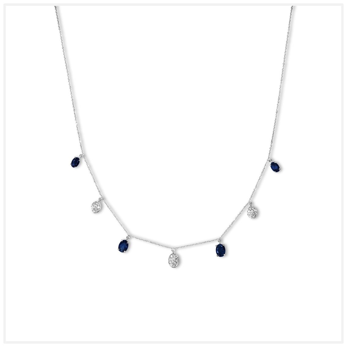 DIAMOND PAVE SAPPHIRE OVAL CHOKER