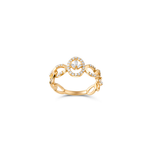 BAGUETTE DIAMOND OVAL YELLOW SEQUENCE RING