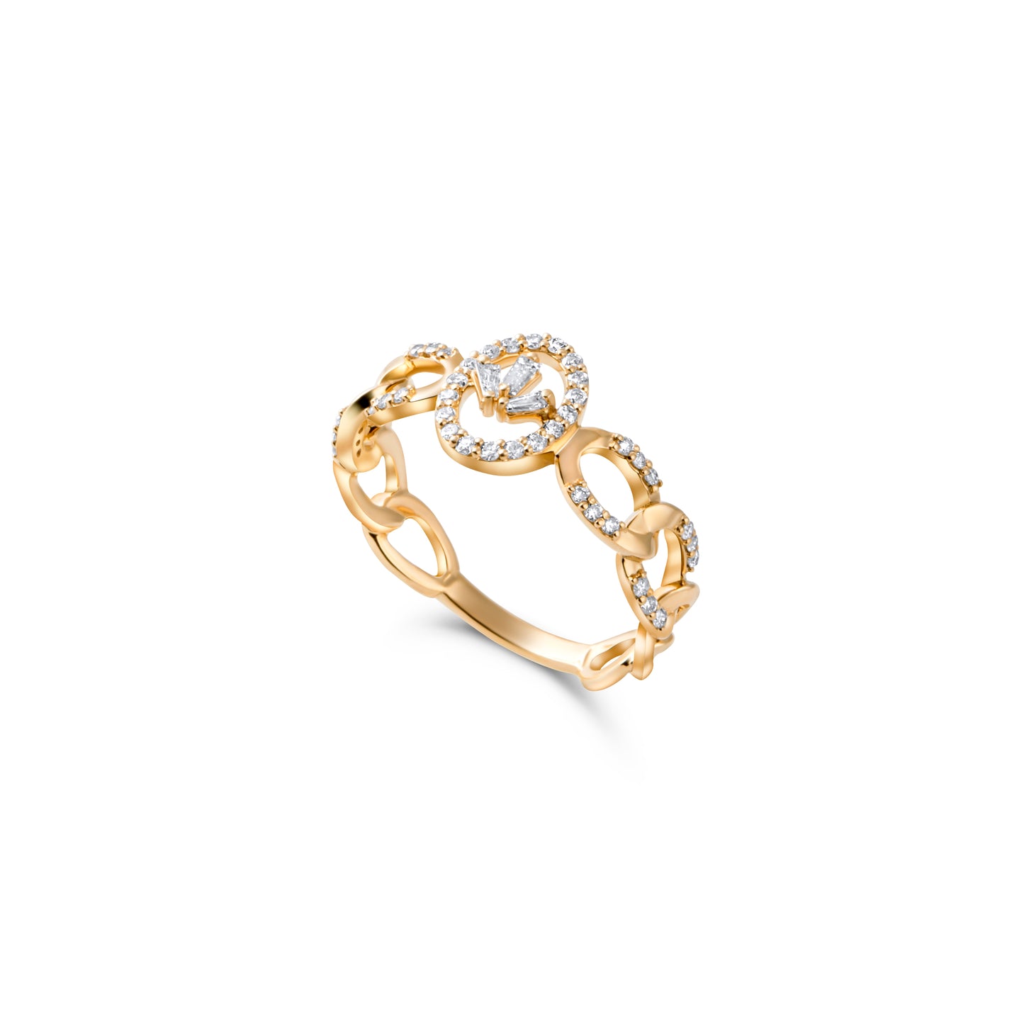 BAGUETTE DIAMOND OVAL YELLOW SEQUENCE RING