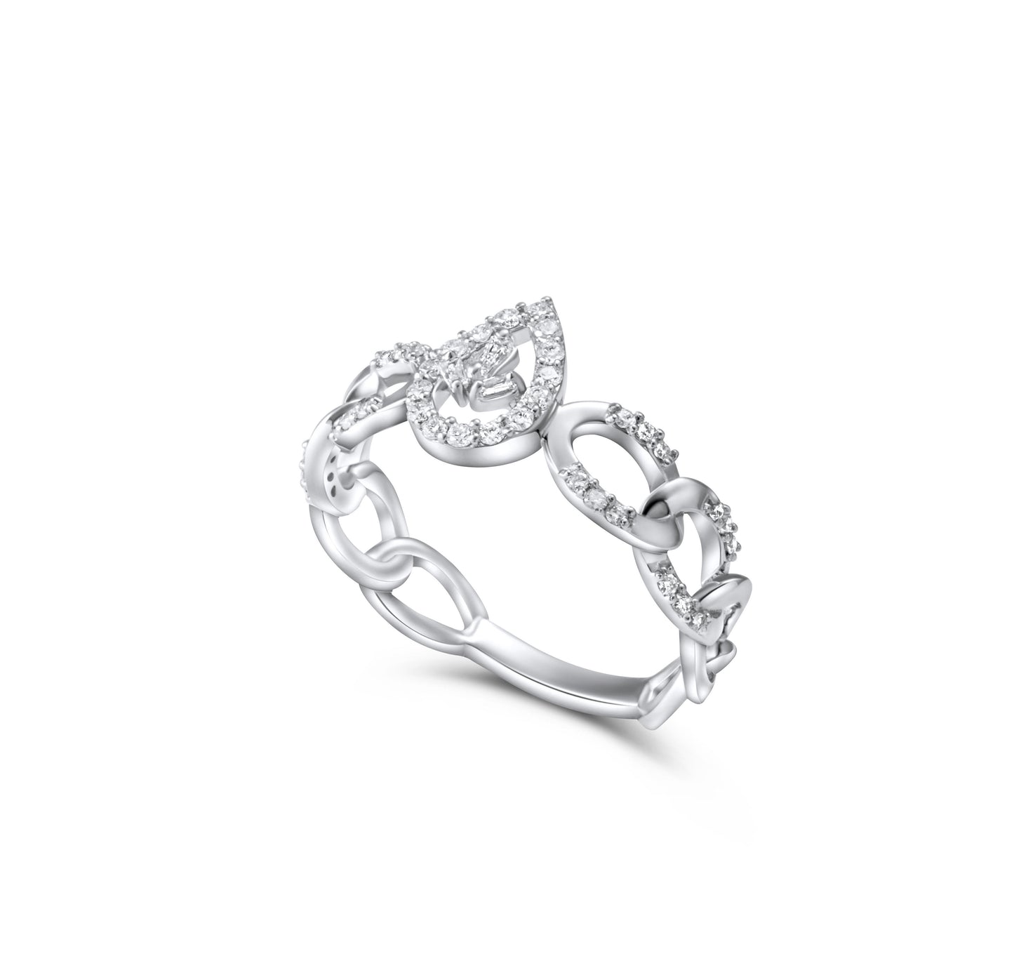 BAGUETTE DIAMOND PEAR SEQUENCE RING
